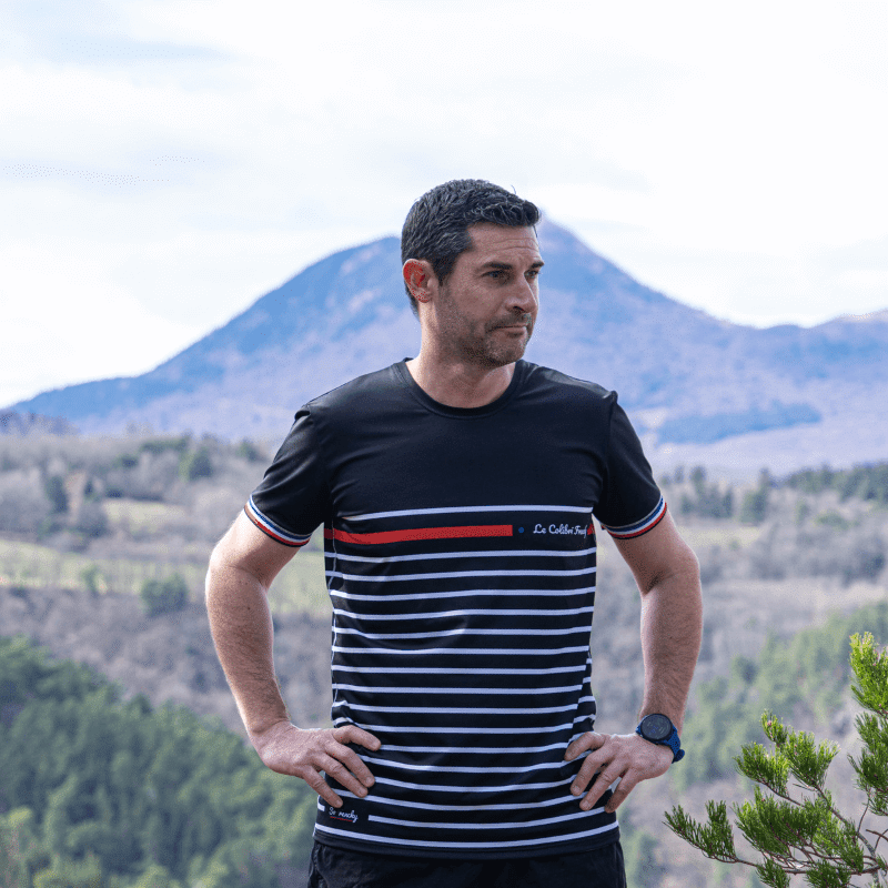 La Marinière Noire - Tshirt de sport homme running made in France