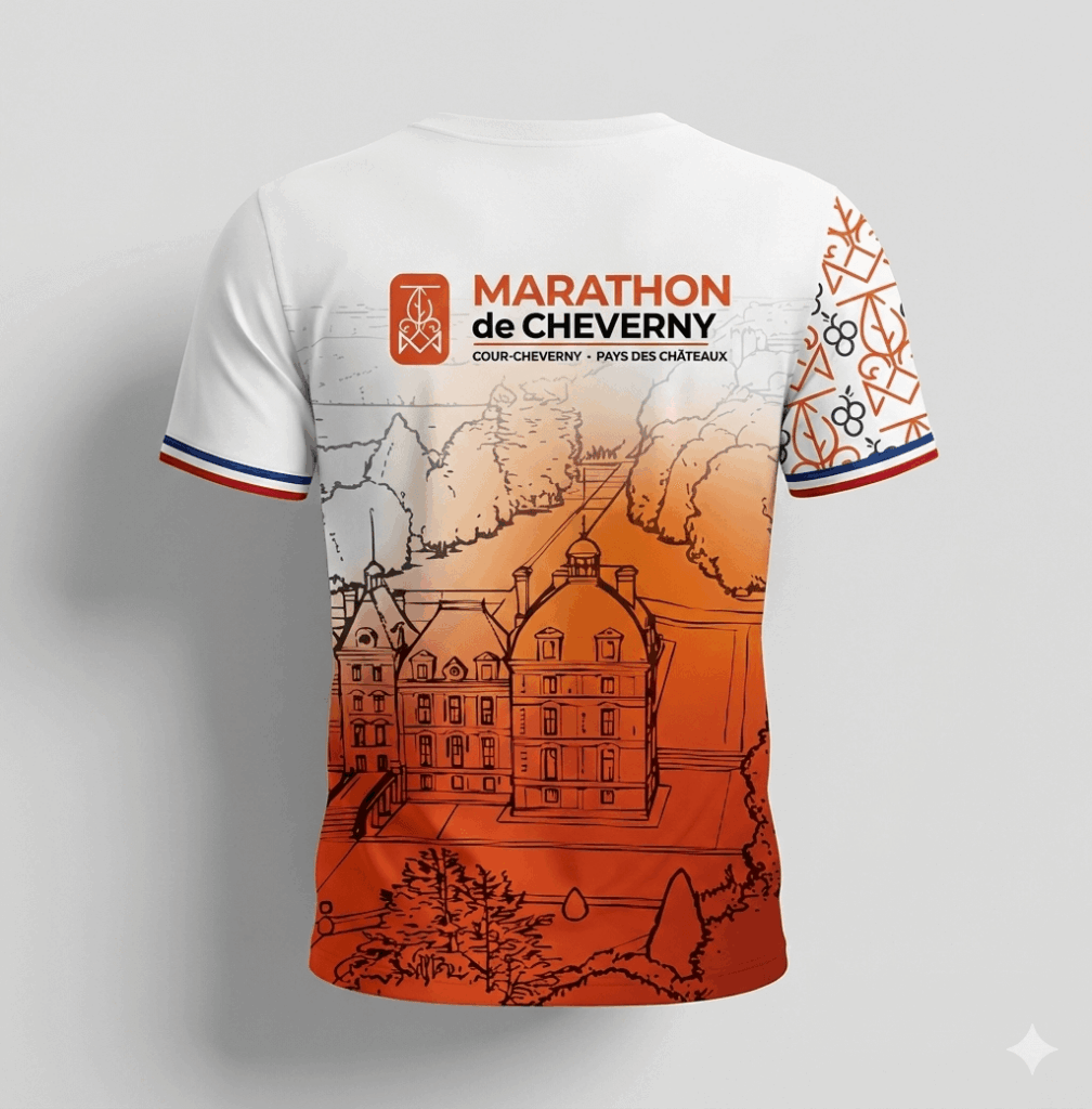 T_SHIRT_DE_SPORT_MADE_IN_FRANCE_MARATHON_CHEVERNY_COURSE_PIED