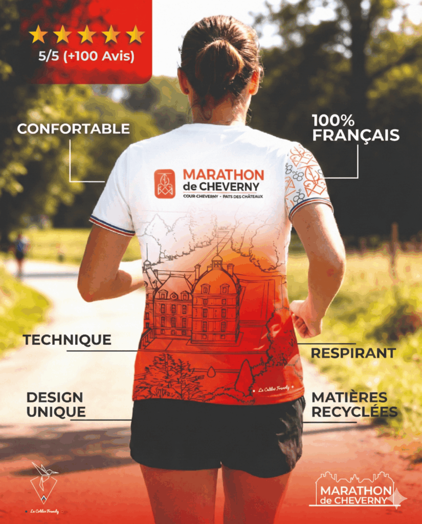T_SHIRT_DE_SPORT_MADE_IN_FRANCE_MARATHON_CHEVERNY_COURSE_PIED