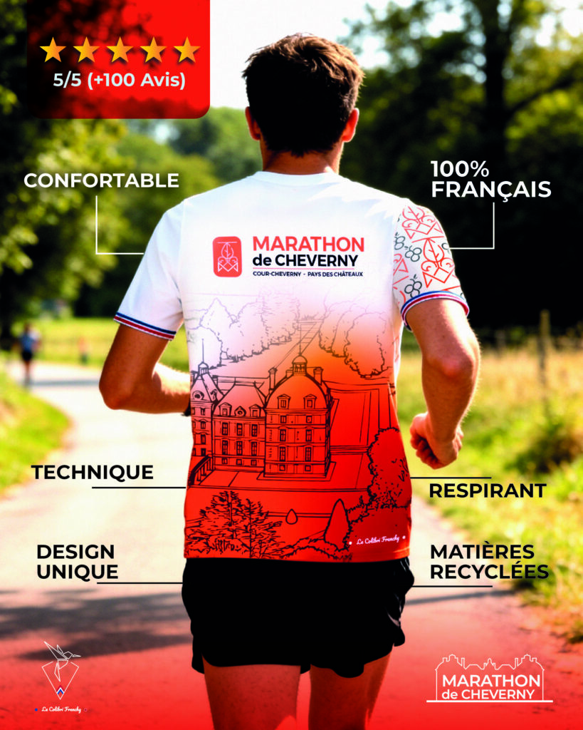 T_SHIRT_DE_SPORT_MADE_IN_FRANCE_MARATHON_CHEVERNY_COURSE_PIED